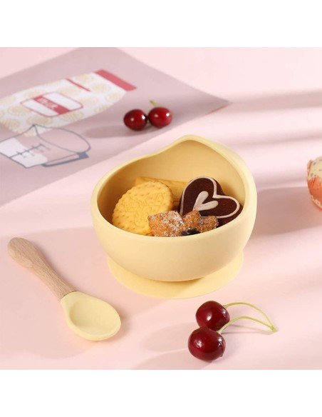 Plato Succión Bowl  tazón + cuchara Anti-derrame Comida Bebé Niño