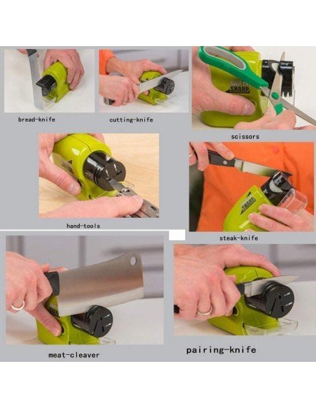 Afilador eléctrico de cuhillos tijeras Chef un filo perfecto duradero Afilador eléctrico de cuhillos tijeras Chef un filo perfecto duradero