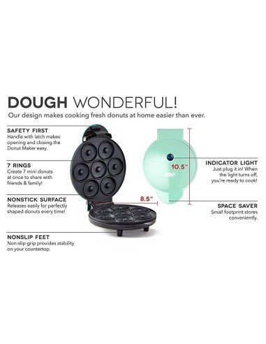 Máquina Mini Donas Dash Donut Maker DDM007