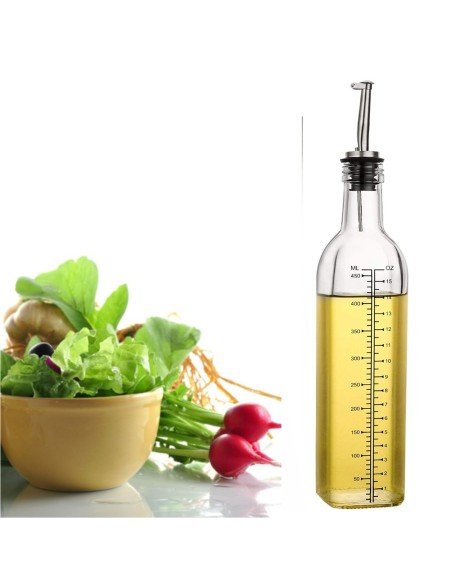 Dispensador de Aceite o vinagre Aceitera en vidrio con Dosificador 500ml