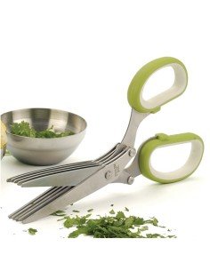 Tijeras Corta verduras 5hojas hierbas vegetales