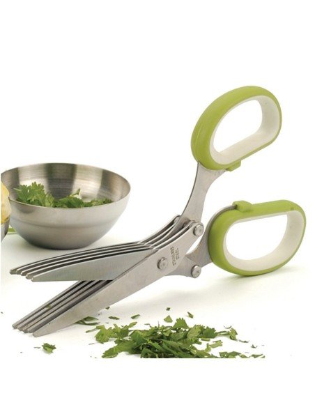 Tijeras Corta verduras 5hojas hierbas vegetales