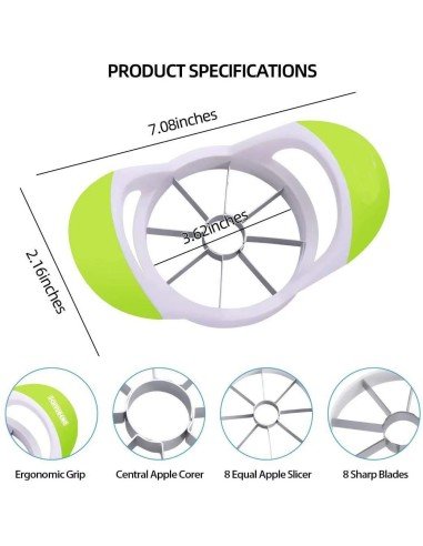 Pelador de la piel y Rebanador de Manzana y cítricos, corta y porciona
