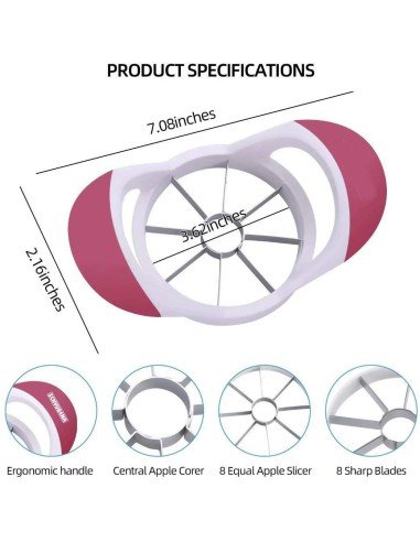 Pelador de la piel y Rebanador de Manzana y cítricos, corta y porciona