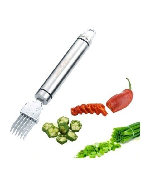 Cortador Metálico de Cebolla tirillas perfectas en un solo corte