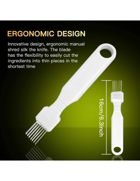 Cortador picador de Cebolla tirillas perfectas en un corte