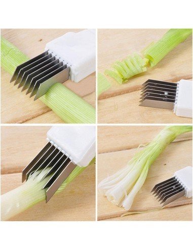 Cortador picador de Cebolla tirillas perfectas en un corte