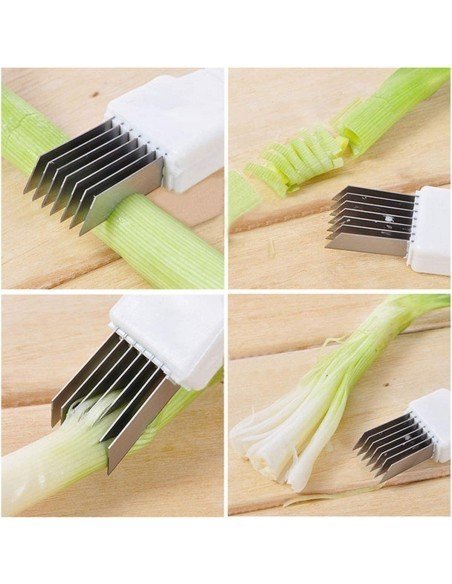 Cortador picador de Cebolla tirillas perfectas en un corte