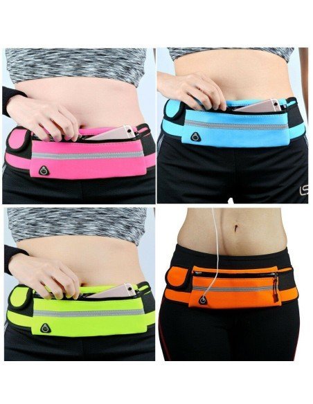 Correa deportistas Cinturón con Bolsillo canguro para celular Running Bumbana
