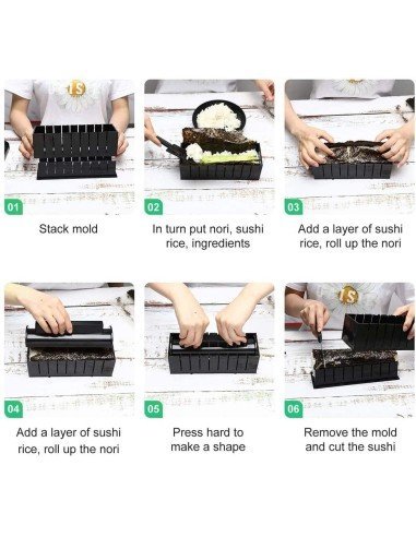 Setx10 Piezas fabricación Sushi Kit Sushi Maker