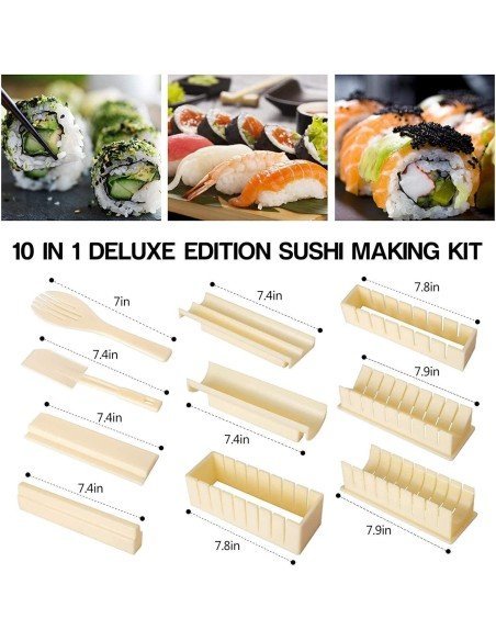 Setx10 Piezas fabricación Sushi Kit Sushi Maker