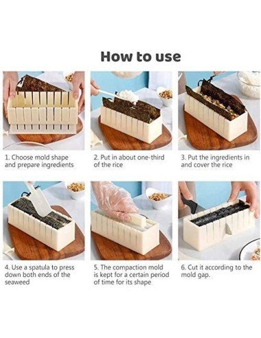 Setx10 Piezas fabricación Sushi Kit Sushi Maker