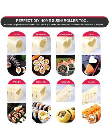 Setx10 Piezas fabricación Sushi Kit Sushi Maker