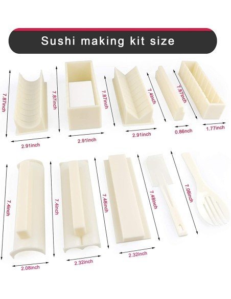 Setx10 Piezas fabricación Sushi Kit Sushi Maker