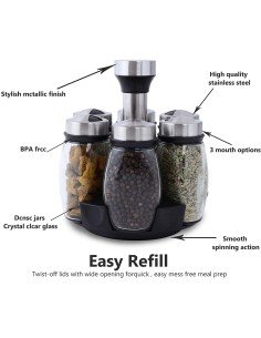 Carrusel Especiero Condimentos Spice Rack 6Pz Tapa 2