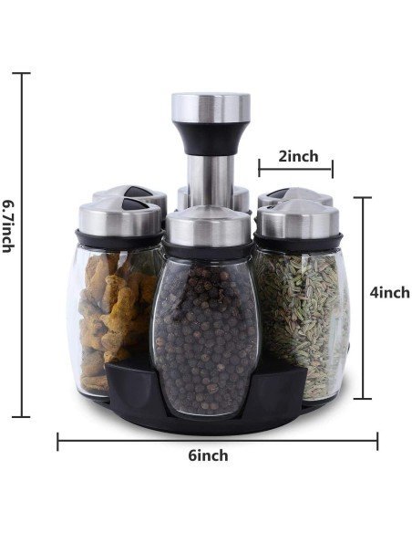 Carrusel Especiero Condimentos Spice Rack 6Pz Tapa Carrusel Especiero Condimentos Spice Rack 6Pz Tapa