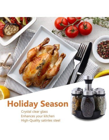 Carrusel Especiero Condimentos Spice Rack 6Pz Tapa