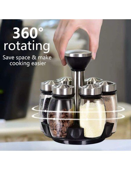 Carrusel Especiero Condimentos Spice Rack 6Pz Tapa Carrusel Especiero Condimentos Spice Rack 6Pz Tapa