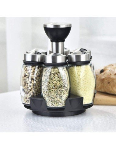 Carrusel Especiero Condimentos Spice Rack 6Pz Tapa