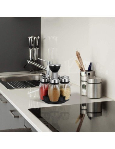 Carrusel Especiero Condimentos Spice Rack 6Pz Tapa