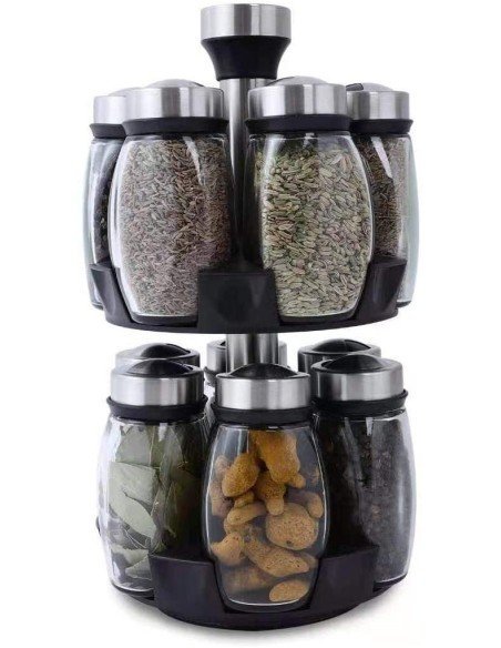 Carrusel Especiero Condimentos Spice Rack 12Pz Tapa