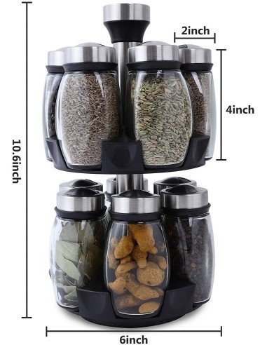 Carrusel Especiero Condimentos Spice Rack 12Pz Tapa