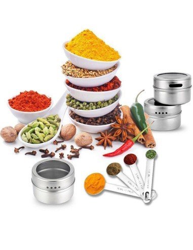 Soporte Especiero Condimentero Magnético 6Pz Tapa