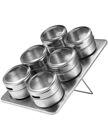 Soporte Especiero Condimentero Magnético 6Pz Tapa