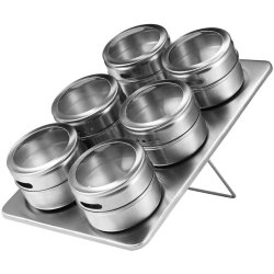 Soporte Especiero Condimentero Magnético 6Pz Tapa
