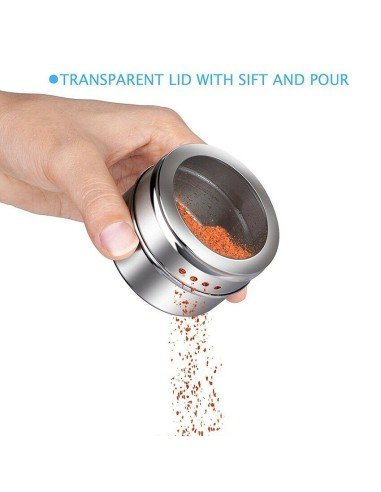 Soporte Especiero Condimentero Magnético 6Pz Tapa