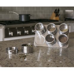 Soporte Especiero Condimentero Magnético 6Pz Tapa