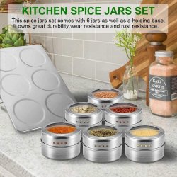 Soporte Especiero Condimentero Magnético 6Pz Tapa