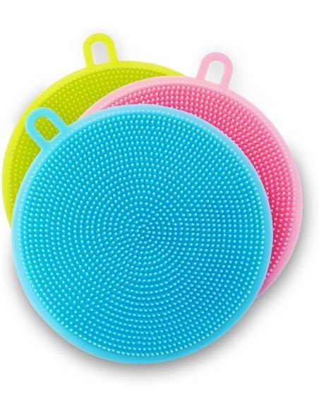 Setx3 Esponjas Multiusos Antibacterial Silicona Limpieza Setx3 Esponjas Multiusos Antibacterial Silicona Limpieza