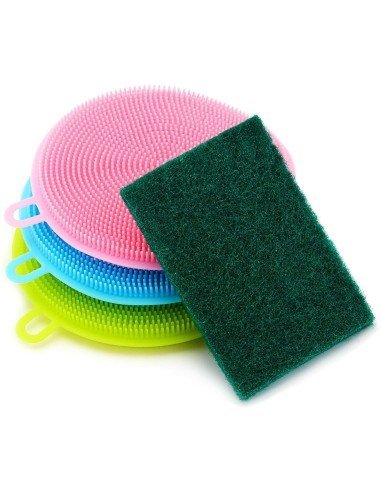 Setx3 Esponjas Multiusos Antibacterial Silicona Limpieza