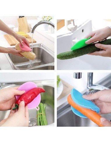 Setx3 Esponjas Multiusos Antibacterial Silicona Limpieza