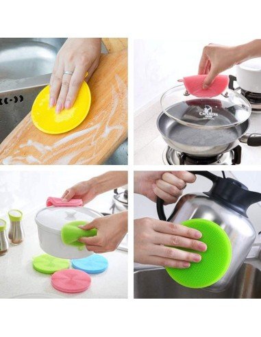 Setx3 Esponjas Multiusos Antibacterial Silicona Limpieza