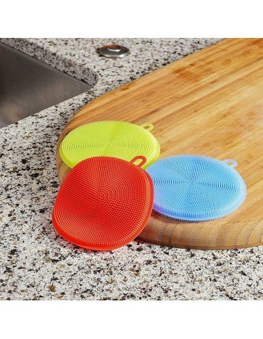 Setx3 Esponjas Multiusos Antibacterial Silicona Limpieza