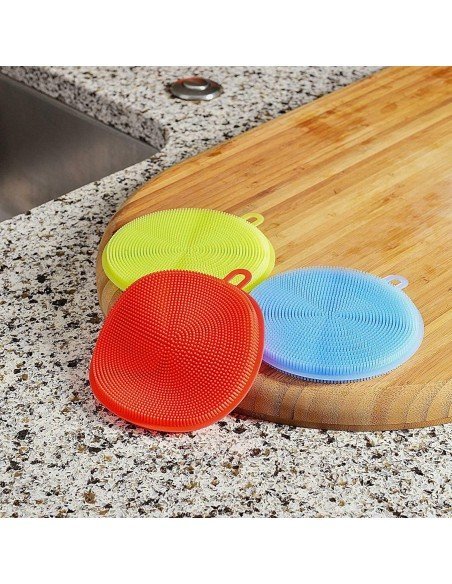 Setx3 Esponjas Multiusos Antibacterial Silicona Limpieza Setx3 Esponjas Multiusos Antibacterial Silicona Limpieza