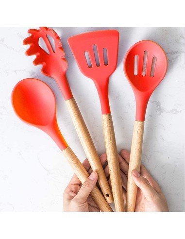 Setx12 Utensilios SIlicona Antiadherentes Cocina