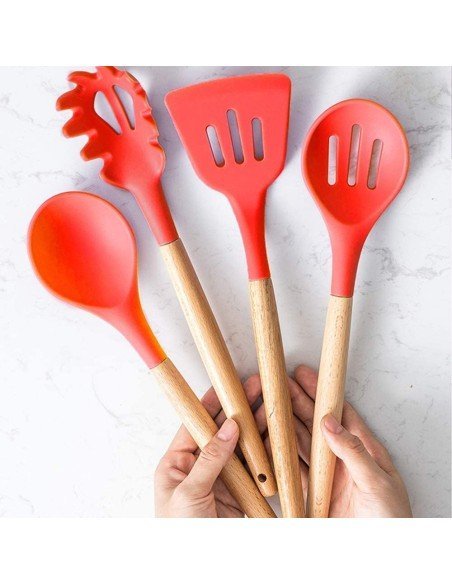 Setx12 Utensilios SIlicona Antiadherentes Cocina