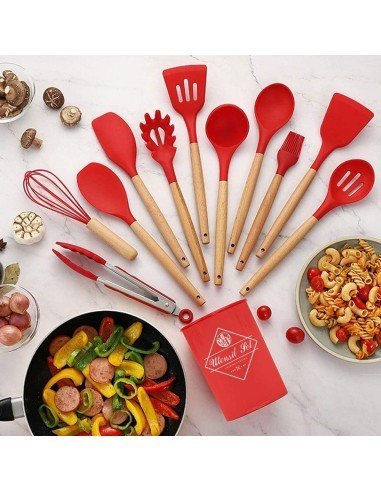 Setx12 Utensilios SIlicona Antiadherentes Cocina