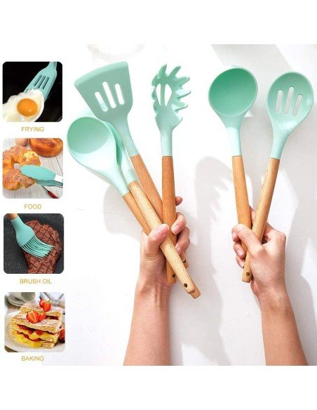 Setx12 Utensilios SIlicona Antiadherentes Cocina Setx12 Utensilios SIlicona Antiadherentes Cocina