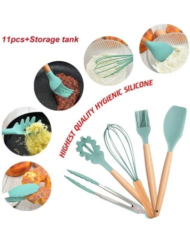 Setx12 Utensilios SIlicona Antiadherentes Cocina