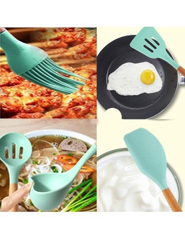 Setx12 Utensilios SIlicona Antiadherentes Cocina