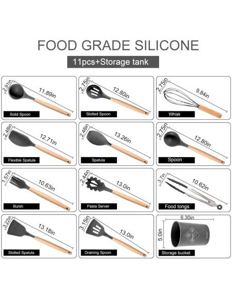 Setx12 Utensilios SIlicona Antiadherentes Cocina Setx12 Utensilios SIlicona Antiadherentes Cocina