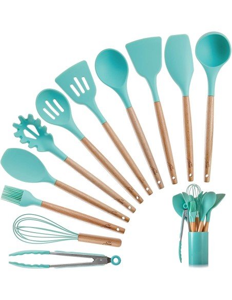 Setx12 Utensilios SIlicona Antiadherentes Cocina