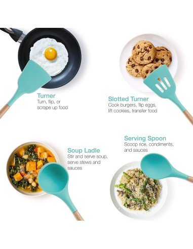 Setx12 Utensilios SIlicona Antiadherentes Cocina
