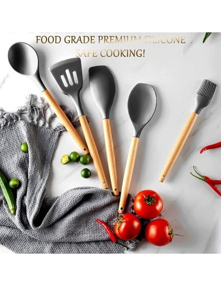 Setx12 Utensilios SIlicona Antiadherentes Cocina
