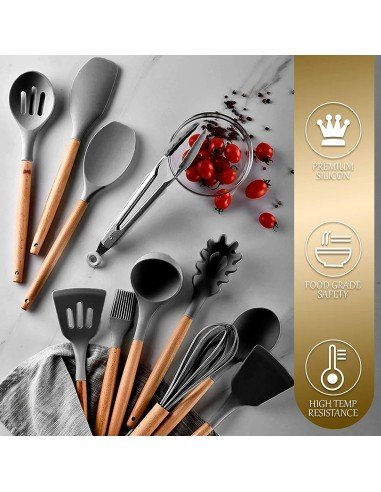 Setx12 Utensilios SIlicona Antiadherentes Cocina