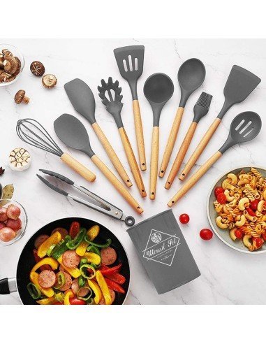 Setx12 Utensilios SIlicona Antiadherentes Cocina